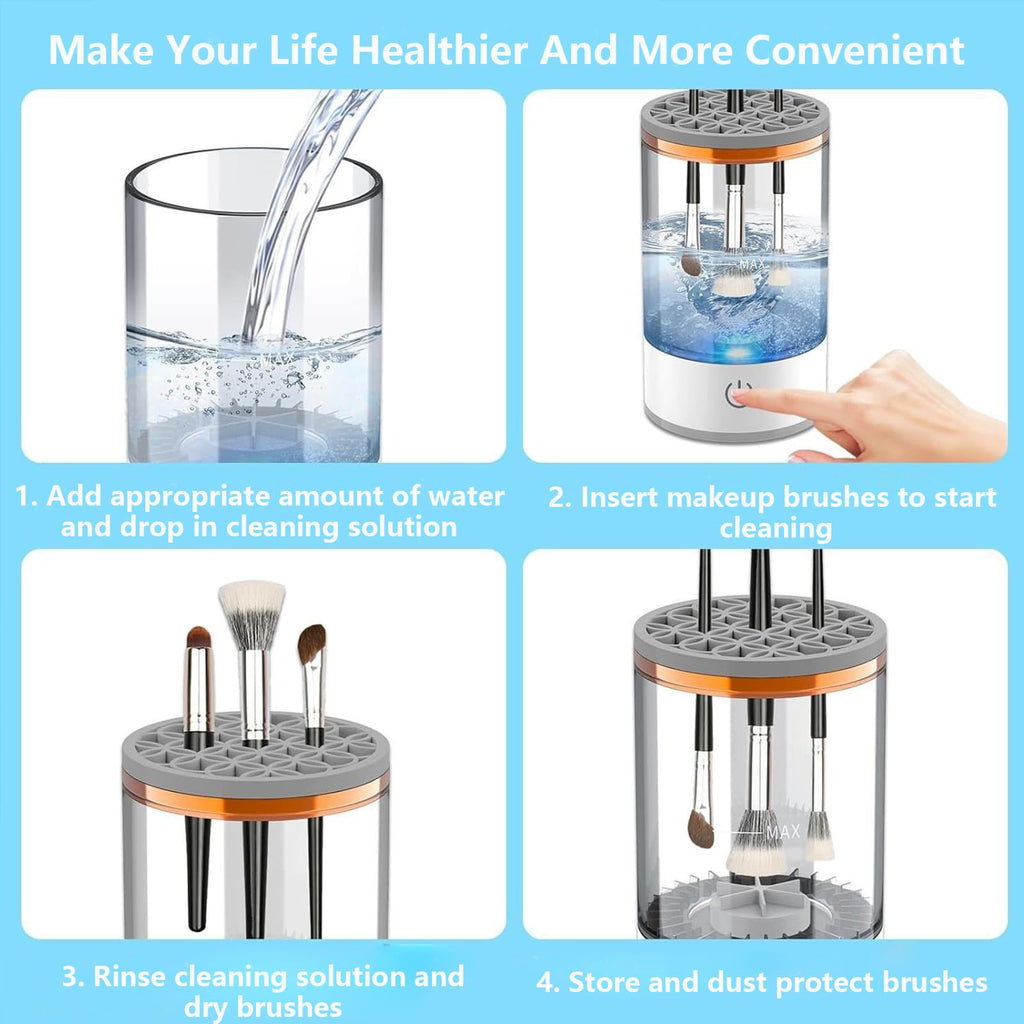 Kismiger Electric Makeup Brush Cleaner – Deep Cleaning & Drying (USB, Grey)