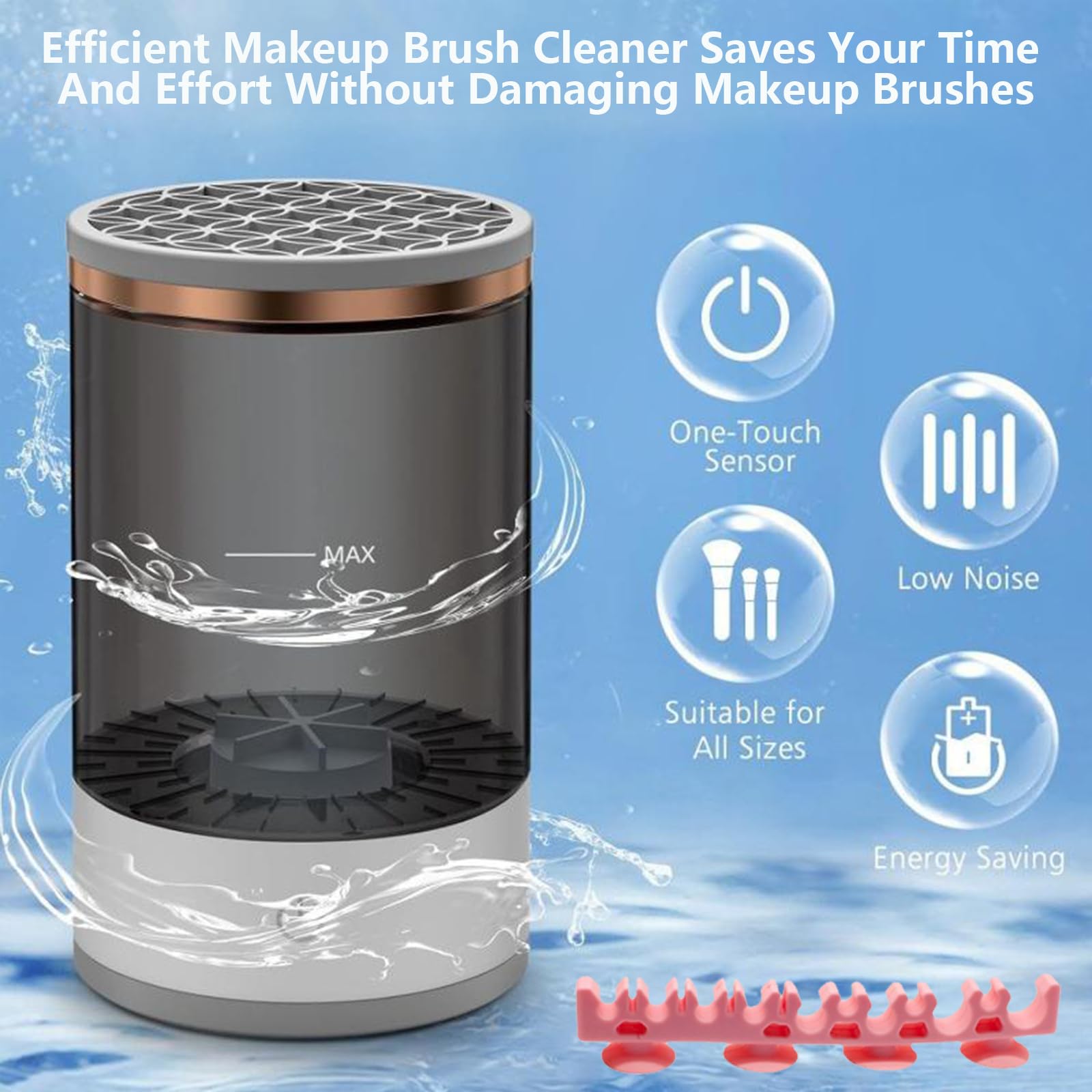 Kismiger Electric Makeup Brush Cleaner – Deep Cleaning & Drying (USB, Grey)