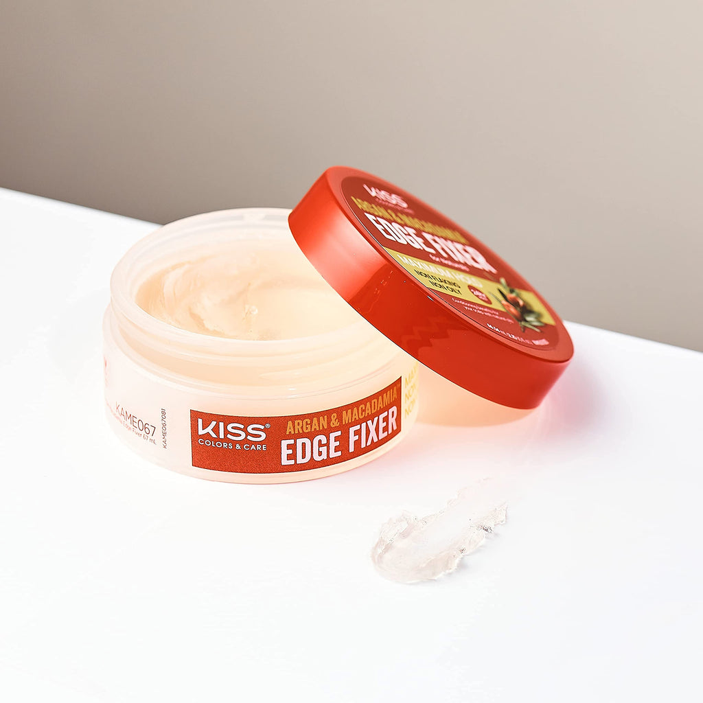 KISS Argan & Macadamia Edge Fixer – 24HR Hold, 67mL, 2-Pack