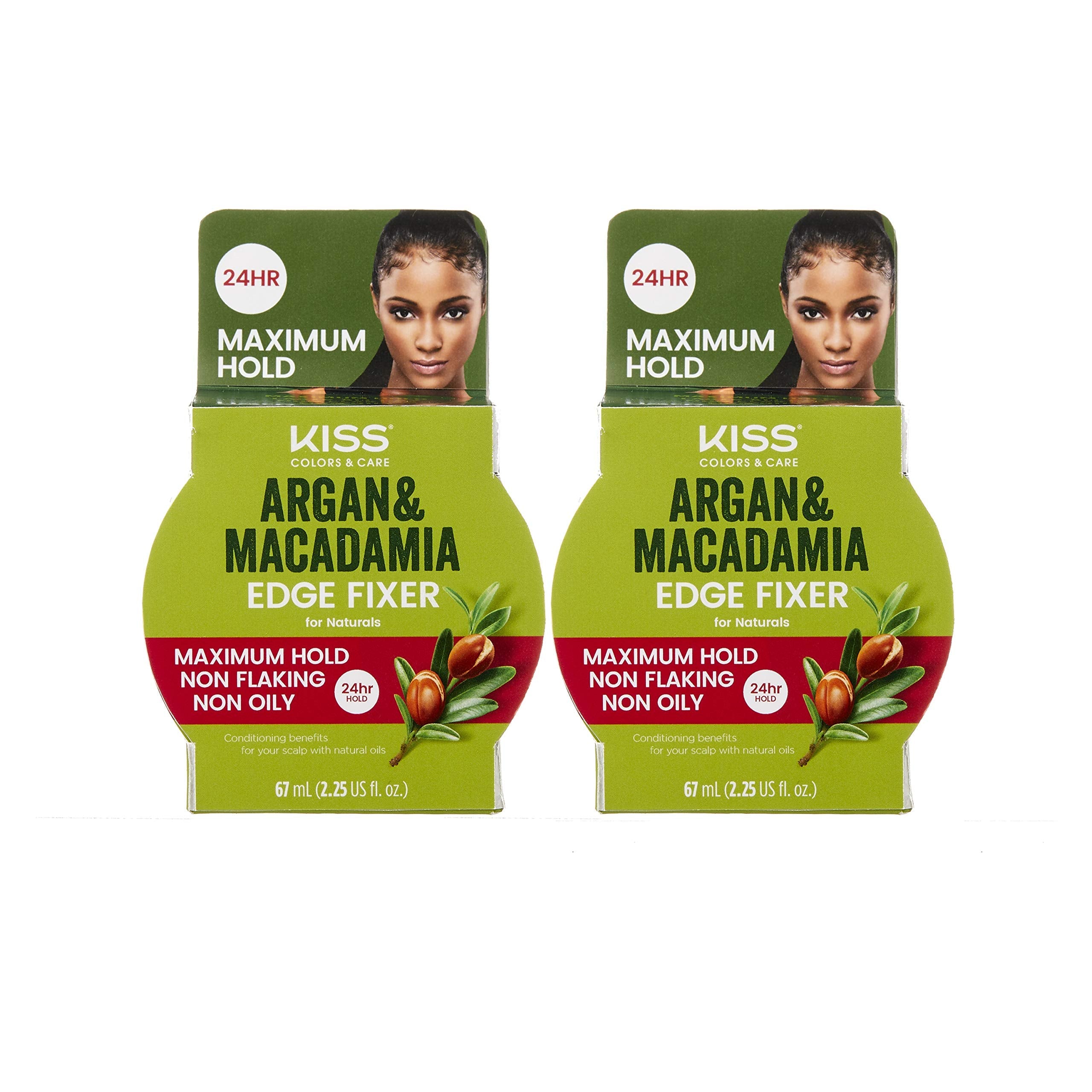 KISS Argan & Macadamia Edge Fixer – 24HR Hold, 67mL, 2-Pack