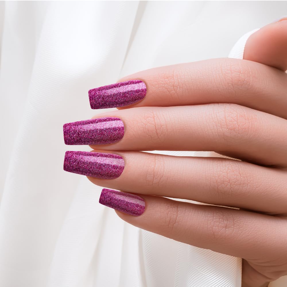 KISS Dreamdust False Nails Kit – Ready-to-Wear Gel Sculpted Nails with Glue & Stick