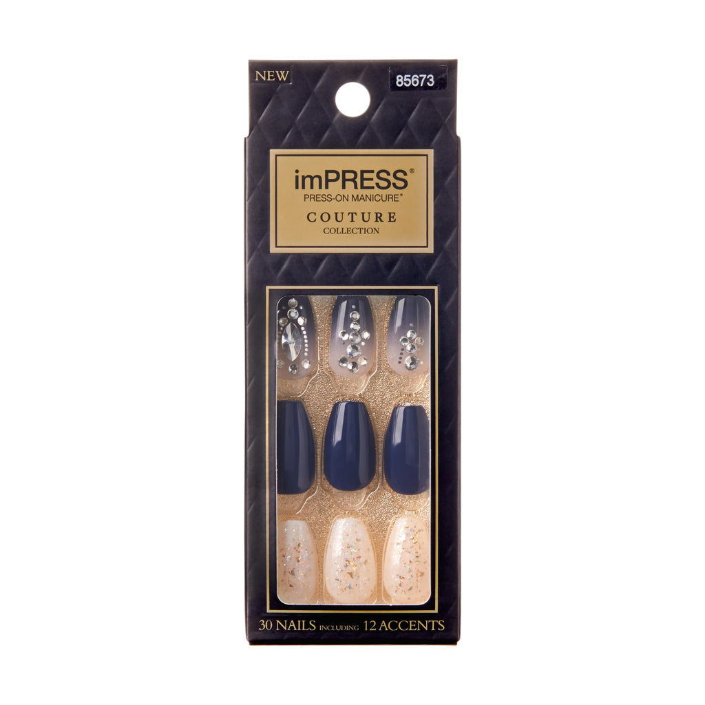 KISS imPRESS No Glue Pedi Press-On Pedicure – 24 Nails, Prep Pad & Mini File | Adhesive-Free