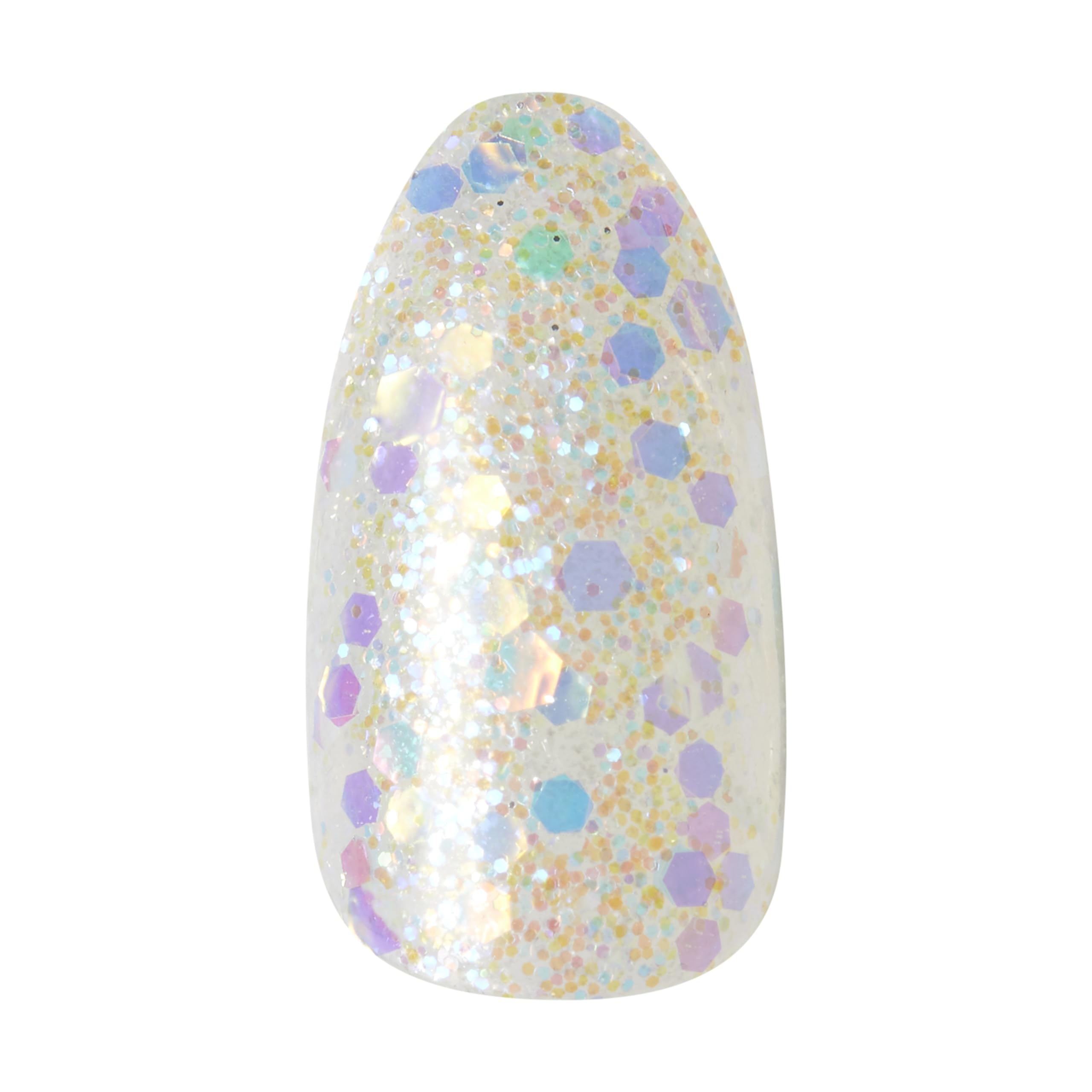 KISS imPRESS Press-On Manicure: Evergreen Mint Glitter, Medium Almond Nails, No Glue