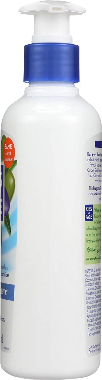 Kiss My Face Moisture Shave 11 oz Fragrance-Free 4-In-1 Pump (3 Pack)