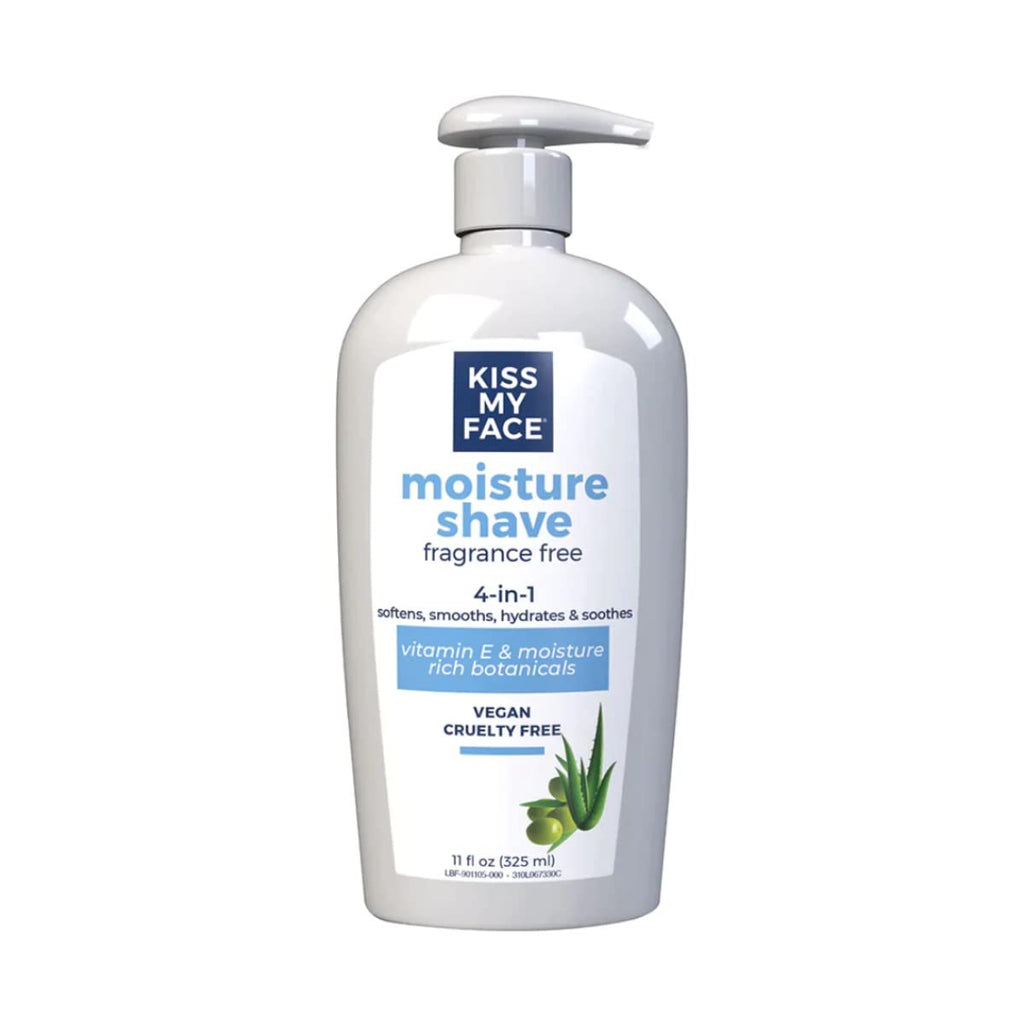 Kiss My Face Moisture Shave 11 oz Fragrance-Free 4-In-1 Pump (3 Pack)