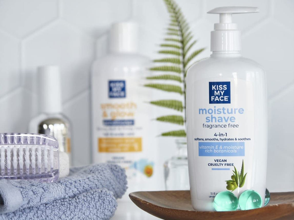 Kiss My Face Moisture Shave 11 oz Fragrance-Free 4-In-1 Pump (3 Pack)