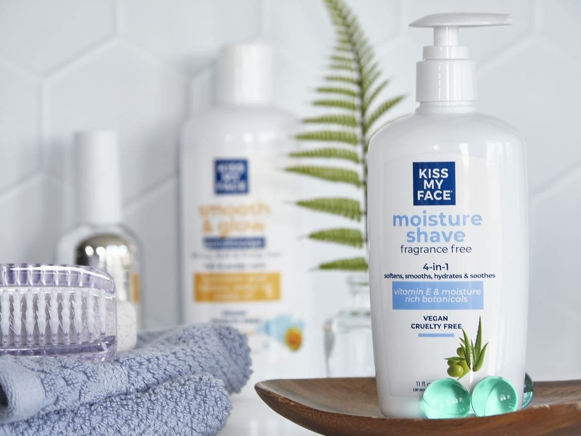 Kiss My Face Moisture Shave 11 oz Fragrance-Free 4-In-1 Pump (3 Pack)