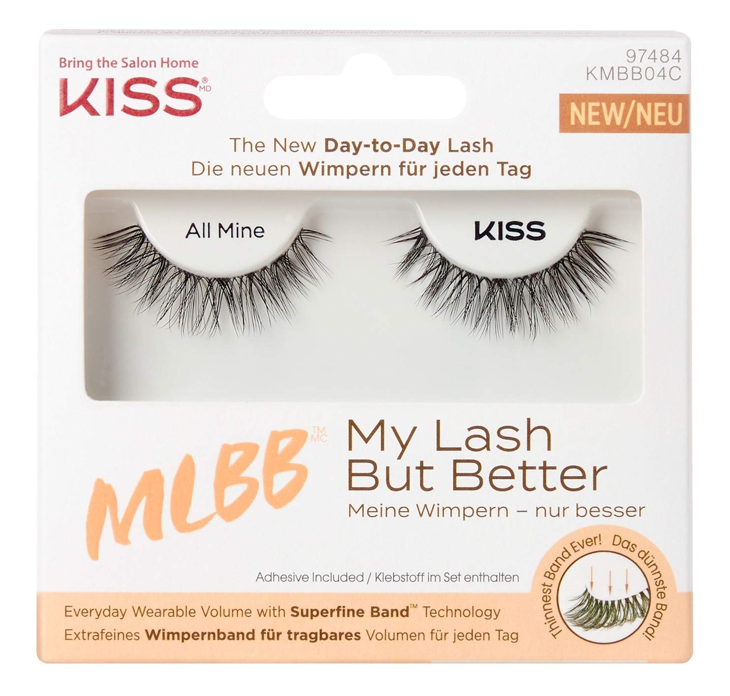 KISS My Lash But Better All Mine (Pack of 6) – Ultra-Thin Band, Everyday Volume