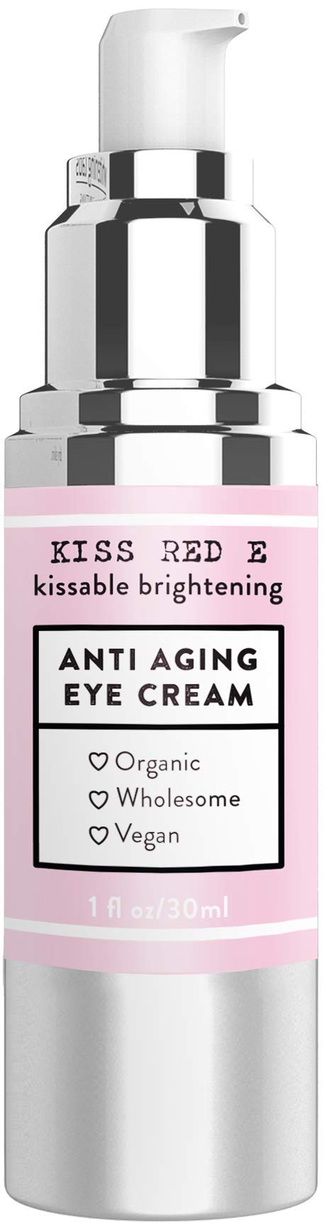 Kiss Red E Anti Aging Eye Cream – Vegan, Hydrating Eye Care for Dark Circles & Wrinkles – 1 oz
