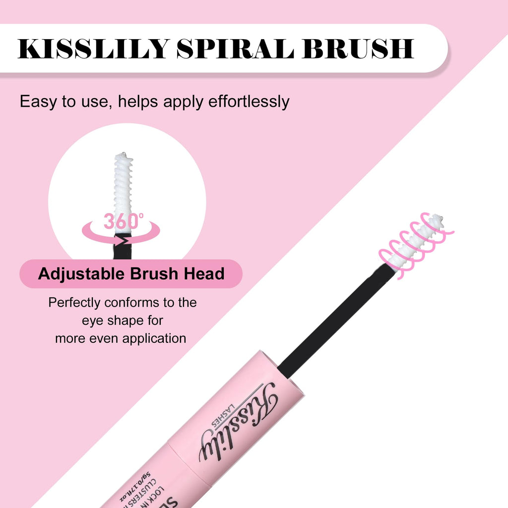 Kisslily Lash Cluster Glue Waterproof Bond and Seal – 2-in-1 Lash Adhesive, White