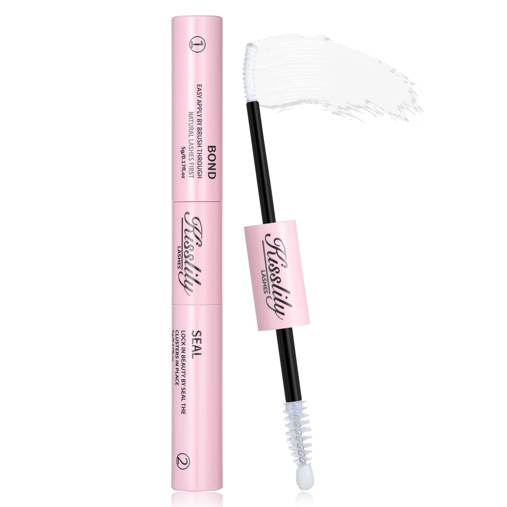 Kisslily Lash Cluster Glue Waterproof Bond and Seal – 2-in-1 Lash Adhesive, White
