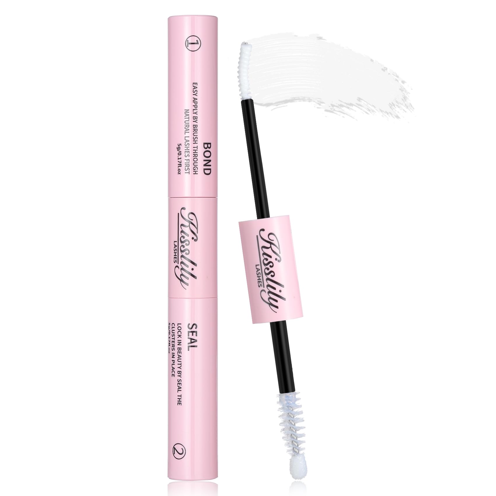 Kisslily Lash Cluster Glue Waterproof Bond and Seal – 2-in-1 Lash Adhesive, White