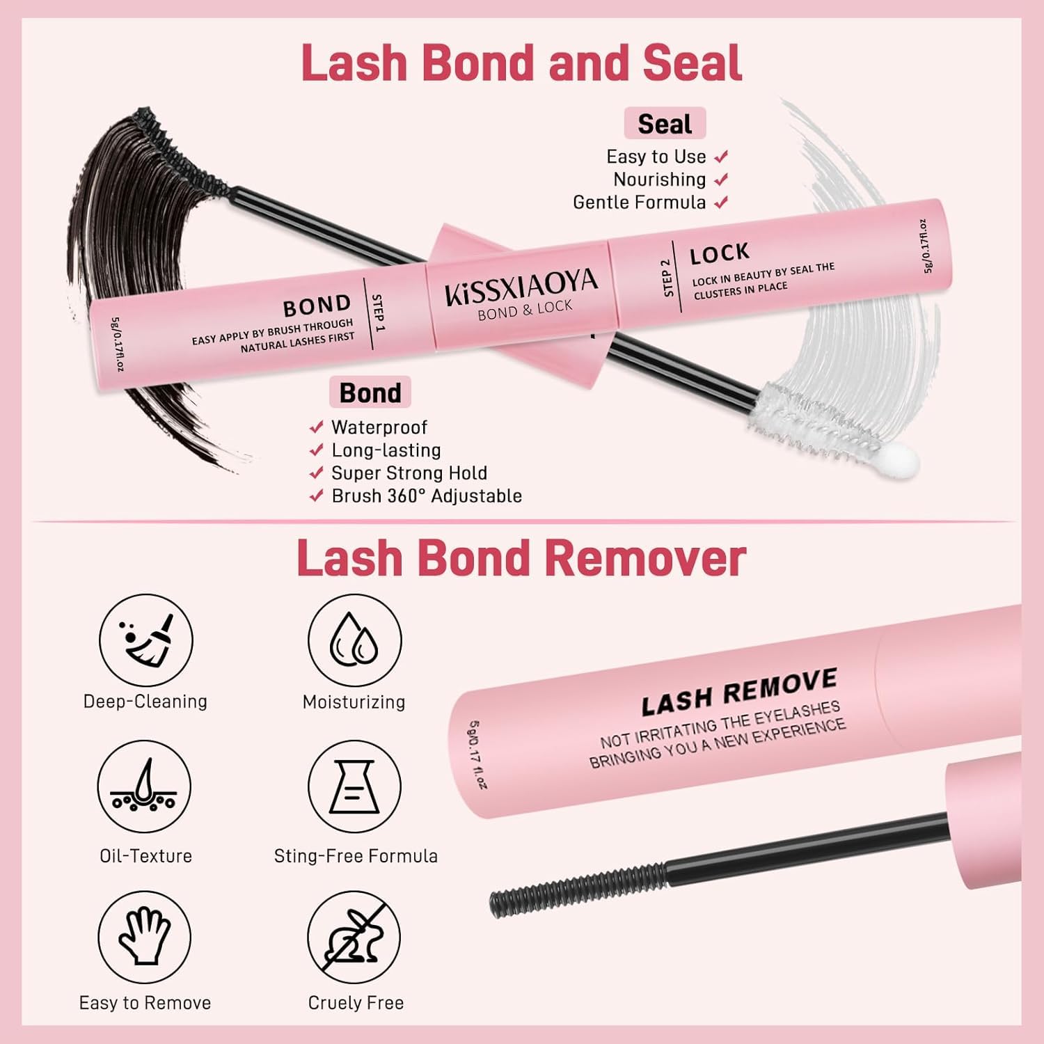 Kissxiaoya DIY Lashes Extension Kit with Lash Bond & Seal – At-Home Pro Lash Kit