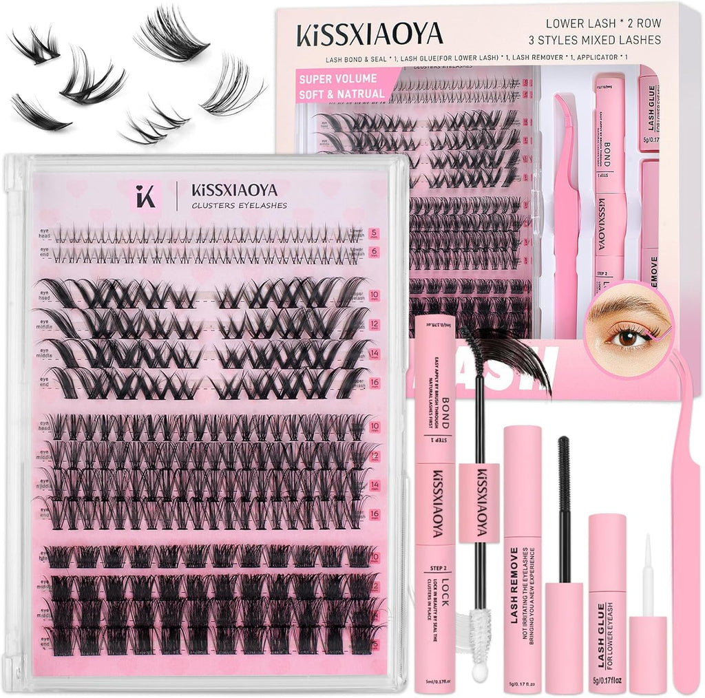 Kissxiaoya DIY Lashes Extension Kit with Lash Bond & Seal – At-Home Pro Lash Kit