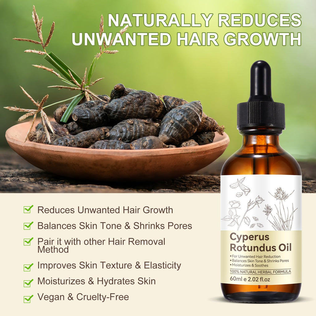 KITNOBLIS Cyperus Rotundus Oil – Hair Reduction & Hydration (120 ml)