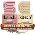 Kitsch Castor Oil Shampoo Bar & Coconut Oil Conditioner Bar – Nourishing 2pc Set