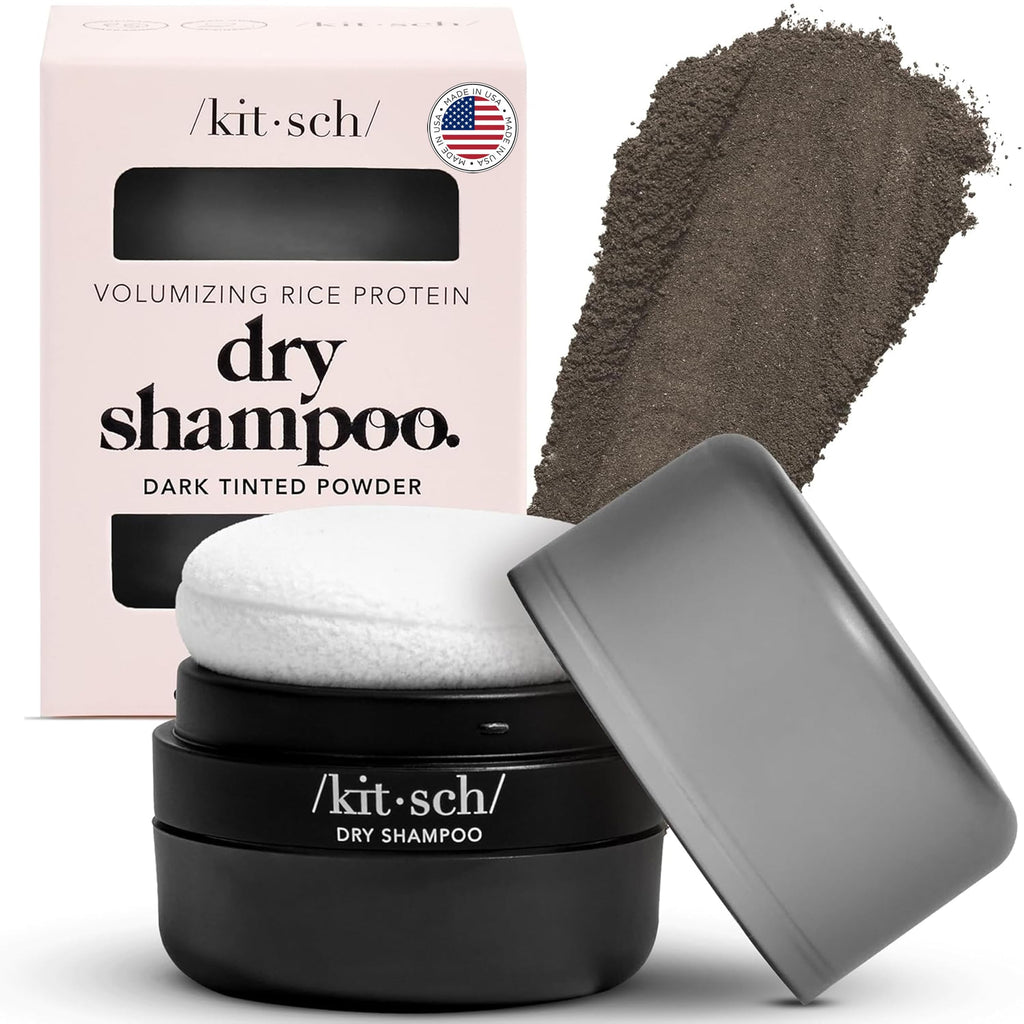 Kitsch Dry Shampoo Powder for Dark Hair – Unscented, Volumizing 8g Travel Size | No White Cast