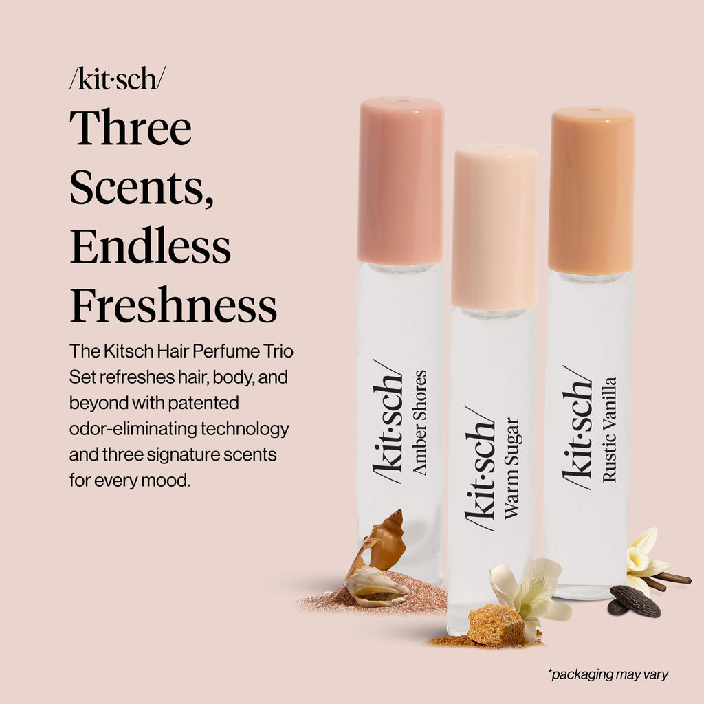 Kitsch Hair Perfume Trio Set – 3x10mL with Odor-Eliminating Technology | Hair & Pillow Mist