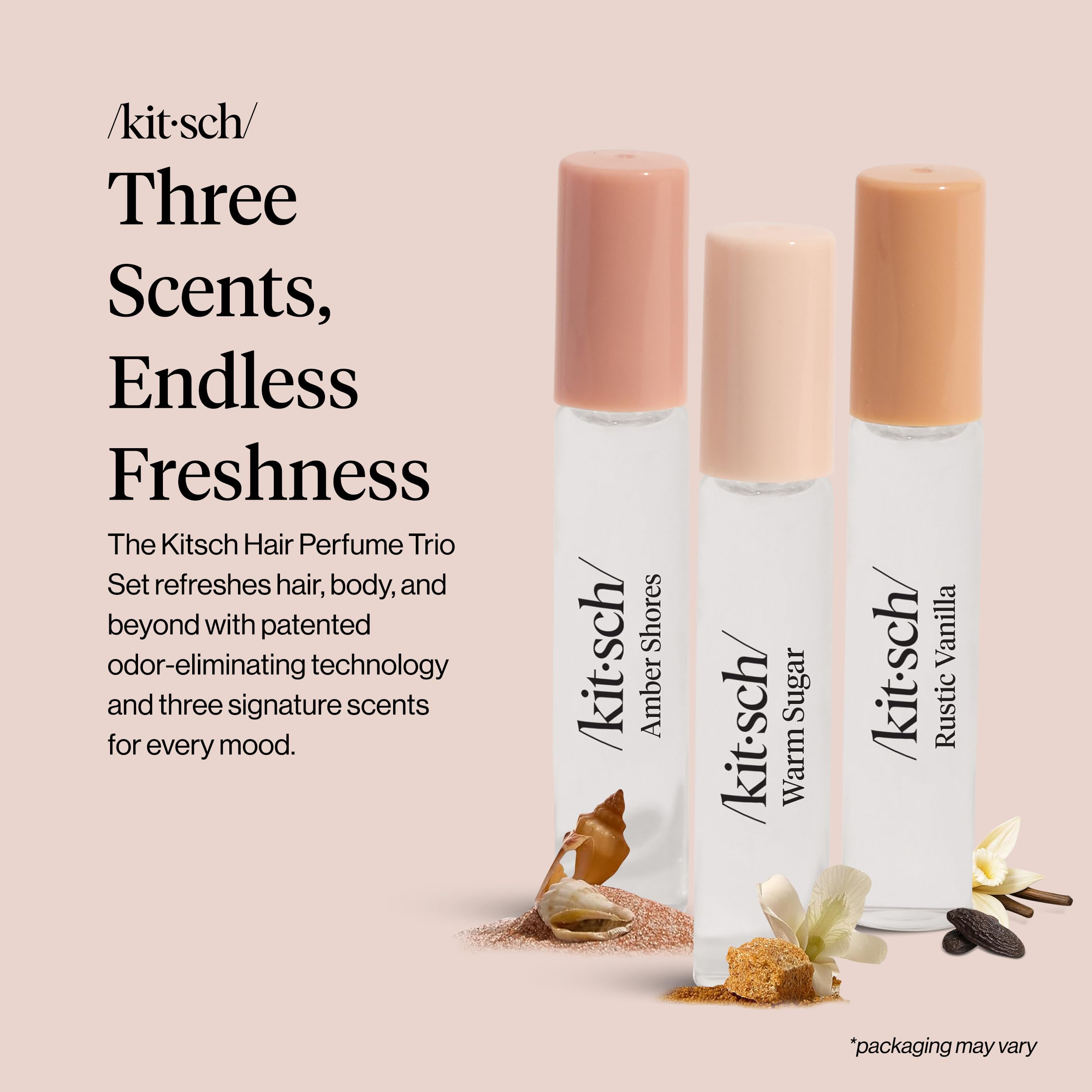 Kitsch Hair Perfume Trio Set – 3x10mL with Odor-Eliminating Technology | Hair & Pillow Mist