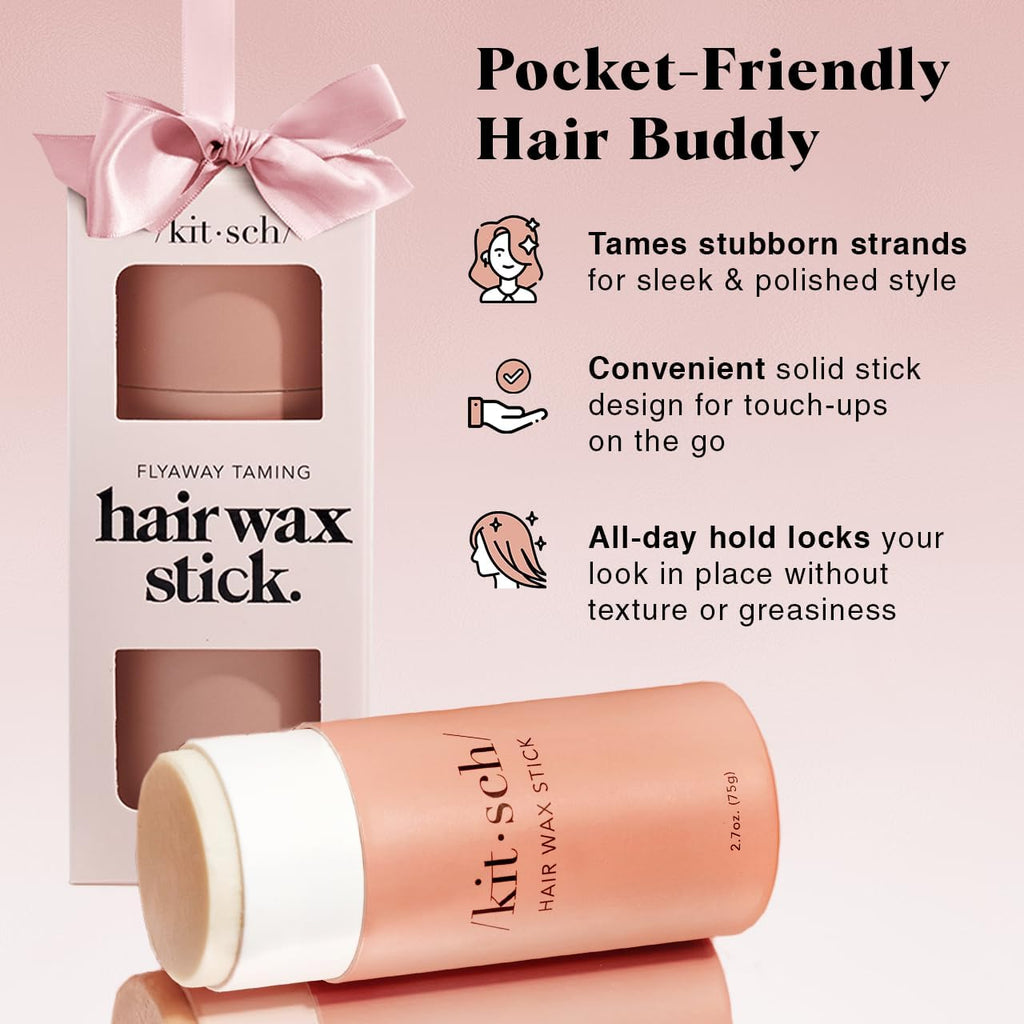 Kitsch Hair Wax Stick for Women & Men | Anti-Frizz, No Residue, All-Day Hold (2.7 oz)
