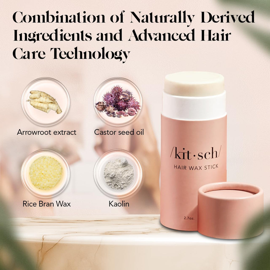 Kitsch Hair Wax Stick for Women & Men | Anti-Frizz, No Residue, All-Day Hold (2.7 oz)