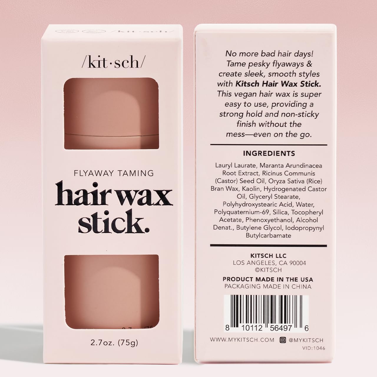 Kitsch Hair Wax Stick for Women & Men | Anti-Frizz, No Residue, All-Day Hold (2.7 oz)