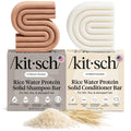 Kitsch Rice Water Shampoo & Conditioner Bar Set – Solid Hair Growth & Strength, 2 Pack