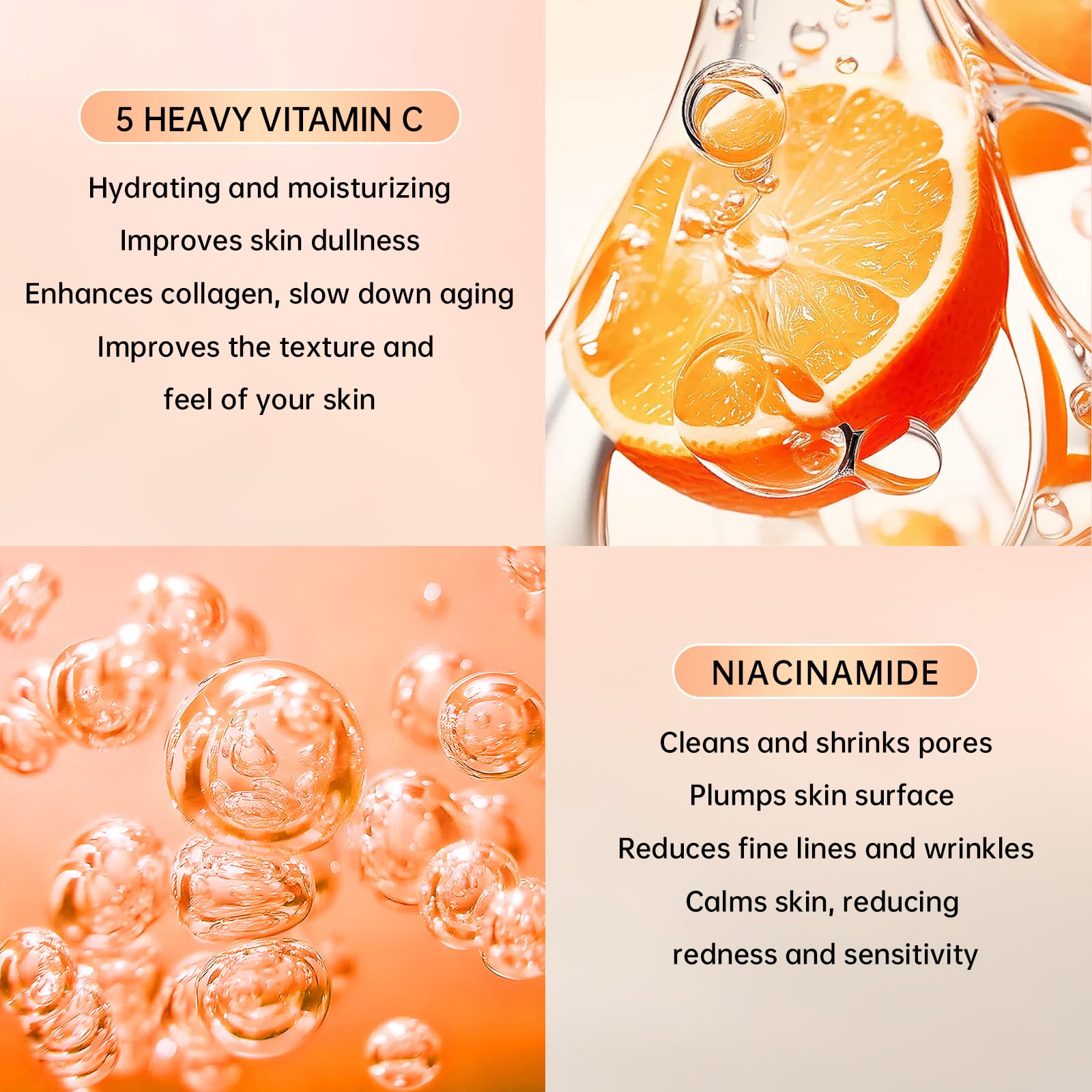 KIUORET 11-Piece Vitamin C Skincare Set for Teens & Women – Cleanser, Toner, Eye Cream, Serum, Lotions, Cream & Sheet Masks