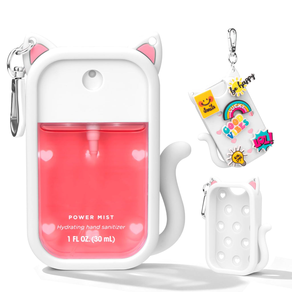 Kivzex Cat Silicone Case for Touchland 1oz Spray – Keychain Travel Cover (Power Mist & Glow Mist)
