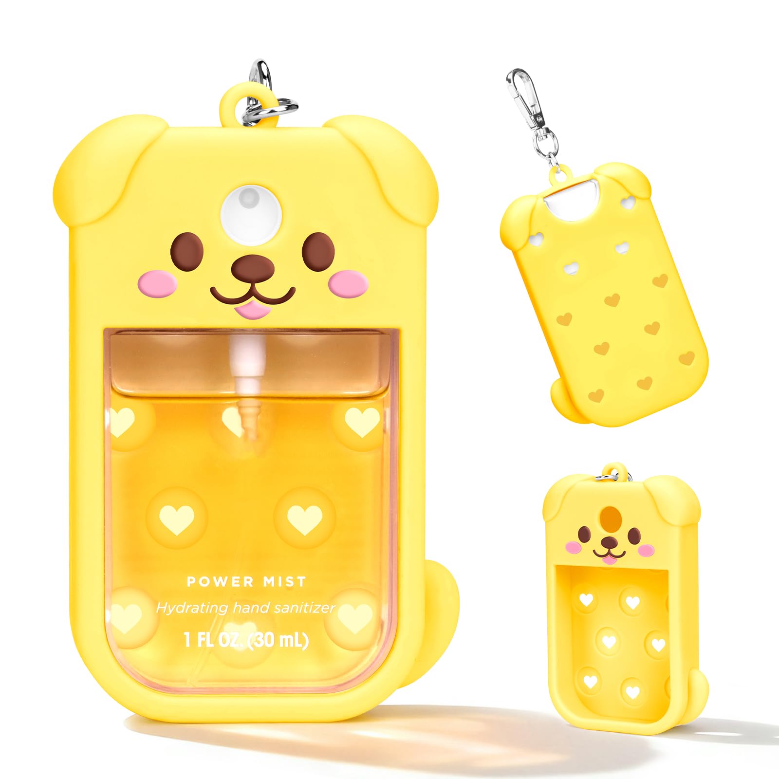 Kivzex Dog Silicone Case for Touchland 1oz – Yellow, Keychain Travel Sleeve