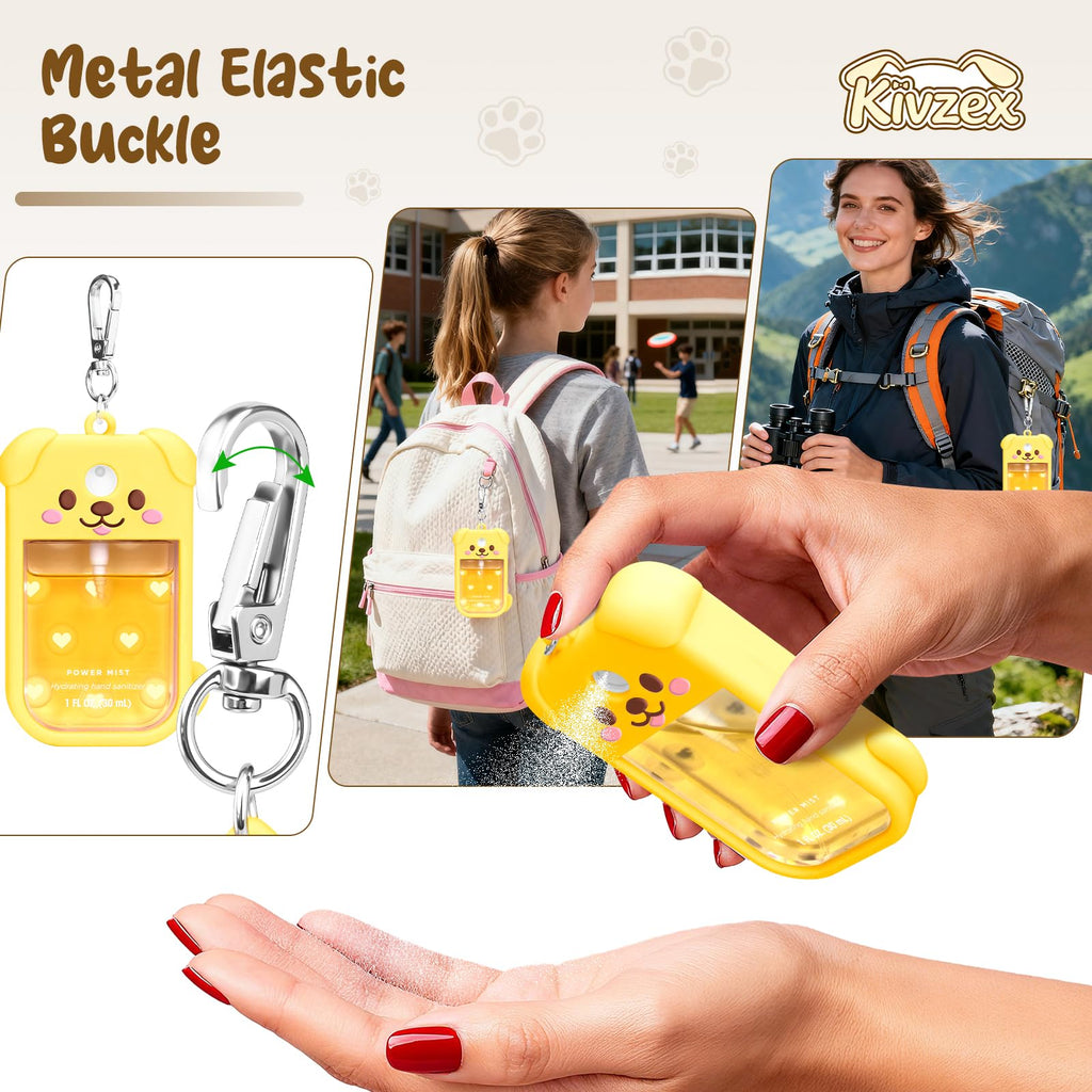 Kivzex Dog Silicone Case for Touchland 1oz – Yellow, Keychain Travel Sleeve