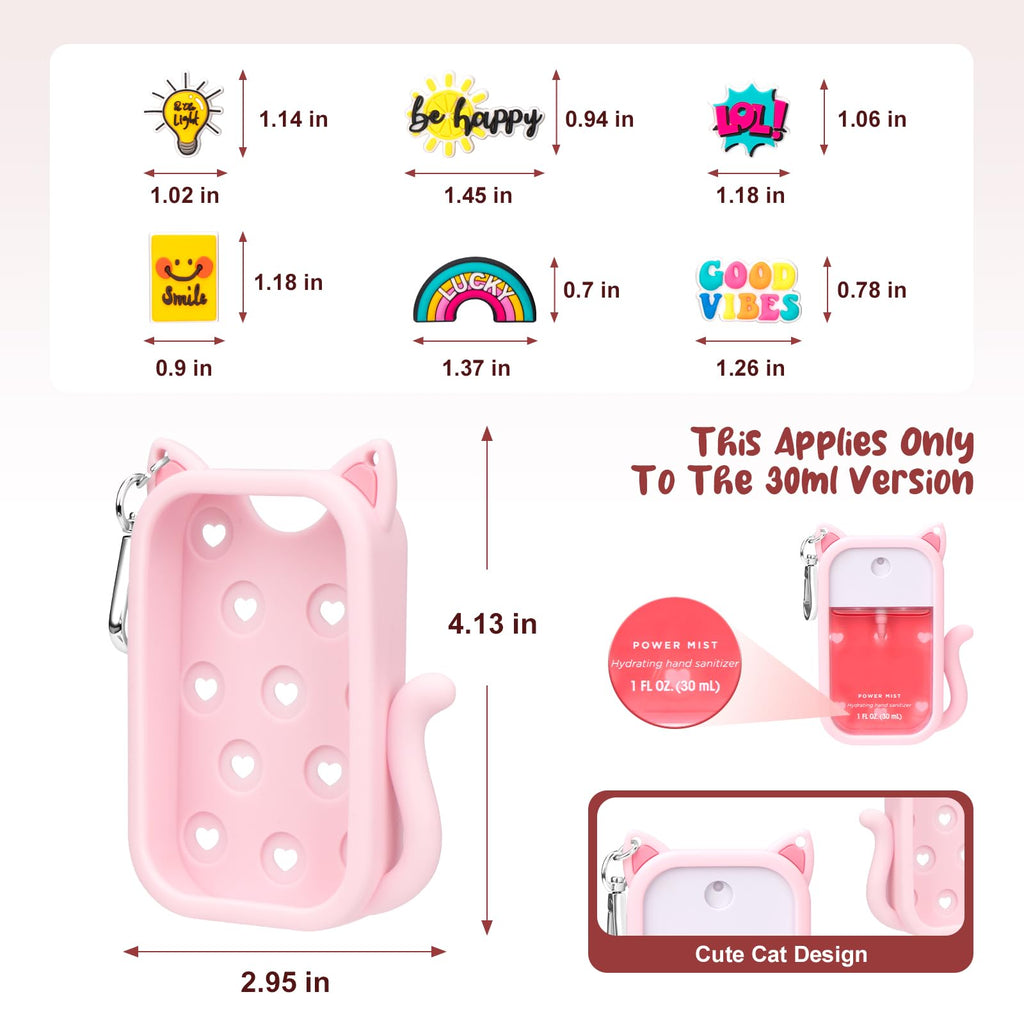 Kivzex Cat Silicone Case for Touchland 1oz Spray – Power Mist & Glow Mist, Pink