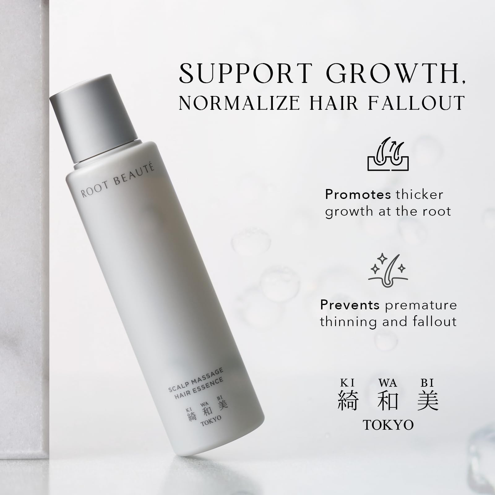KIWABI Root Beaute Regrowth Serum – Lightweight, Fragrance-Free (2.1 oz)
