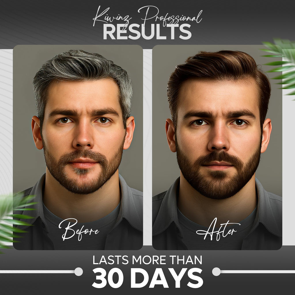Kiwinz Professional Dark Brown Hair Color Shampoo for Men – 5 in 1 Dye, Ammonia-Free, 500ml