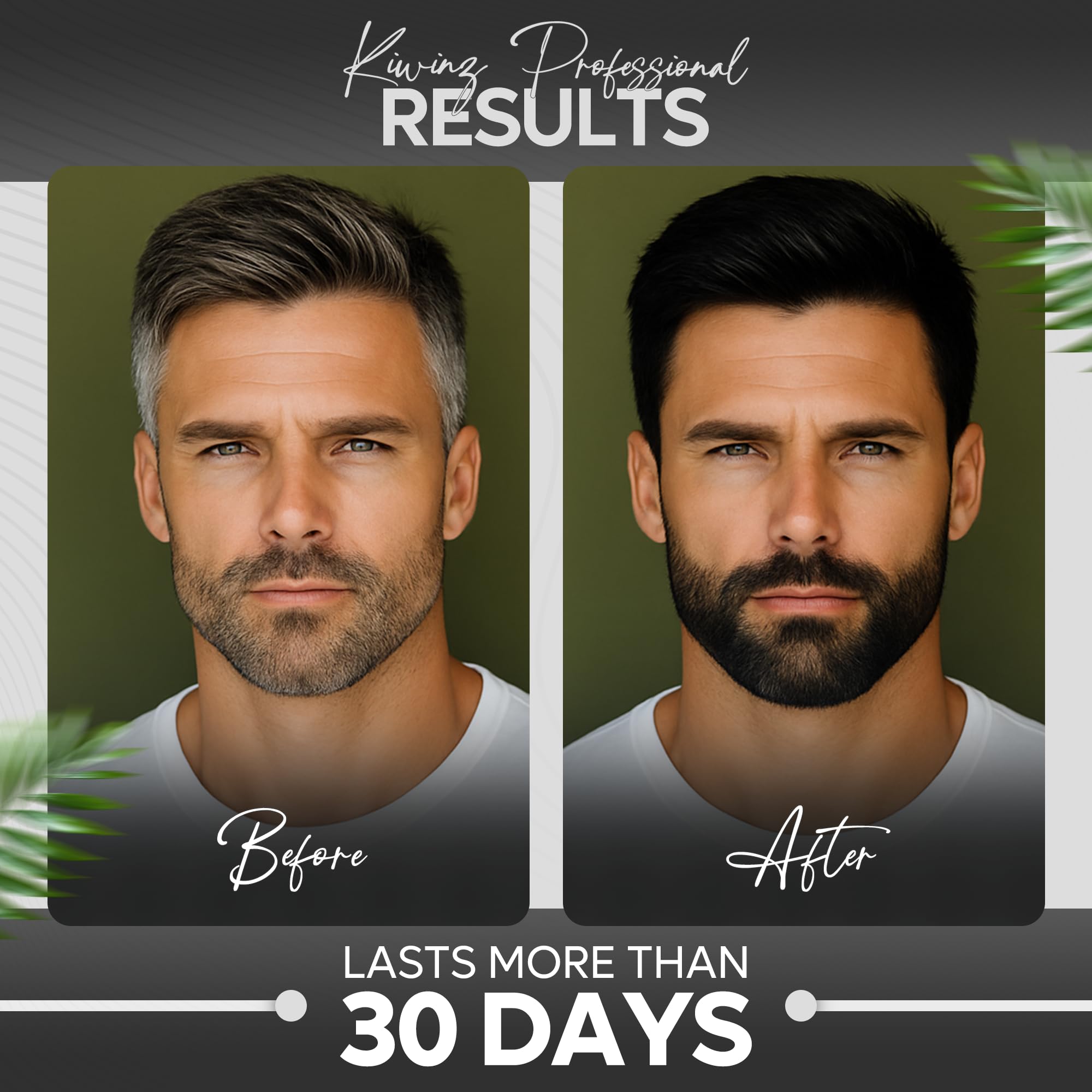 Kiwinz Professional Black Hair Color Shampoo for Men – 5 in 1 Dye Shampoo, Ammonia Free, 500ml, 100% Color Accuracy