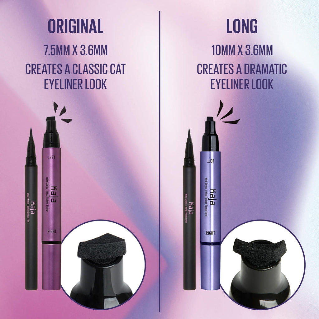 Kaja Winged Eyeliner Set - Wink Stamp Long | Avocado Extract, Waterproof & Smudge-Proof