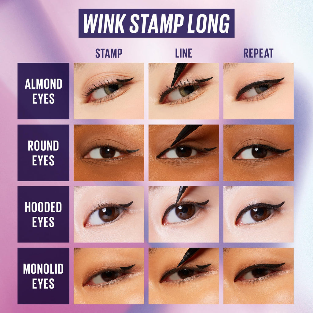 Kaja Winged Eyeliner Set - Wink Stamp Long | Avocado Extract, Waterproof & Smudge-Proof