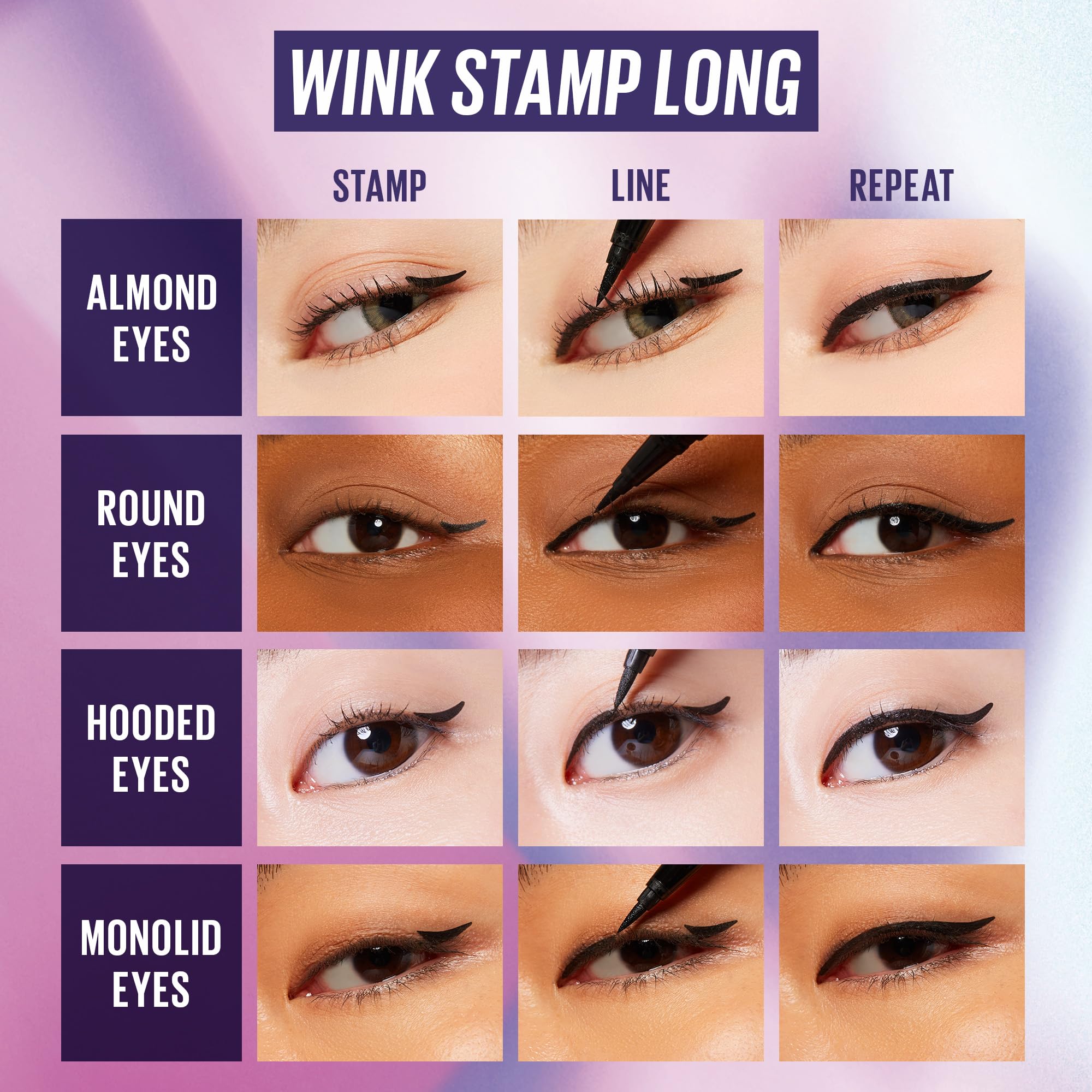 Kaja Winged Eyeliner Set - Wink Stamp Long | Avocado Extract, Waterproof & Smudge-Proof