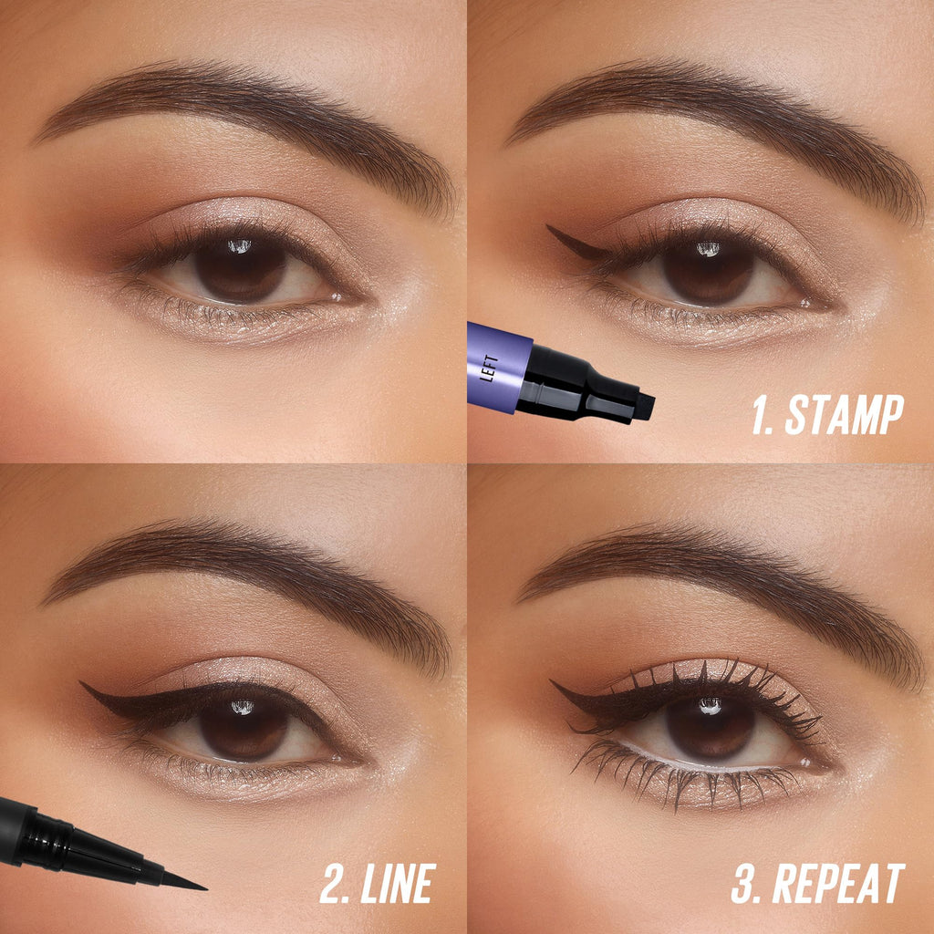 Kaja Winged Eyeliner Set - Wink Stamp Long | Avocado Extract, Waterproof & Smudge-Proof