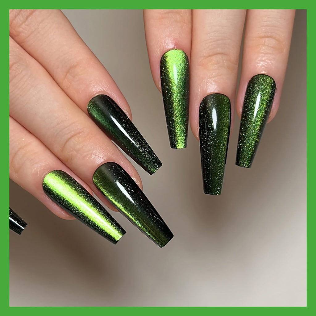 KKUUOO 4 Pack Long Coffin Gradient & Glitter Nails – 96pcs, 12 Sizes, 4 Styles | Full Cover Press-On Nails