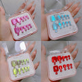 KKUUOO 4Pack Summer Glossy Acrylic Toenails – Full Cover Glitter, 96 Pcs