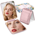 klarh Travel Makeup Mirror 1X/10X Magnification – Rose Pink, Portable Folding Tabletop Vanity (No LED)