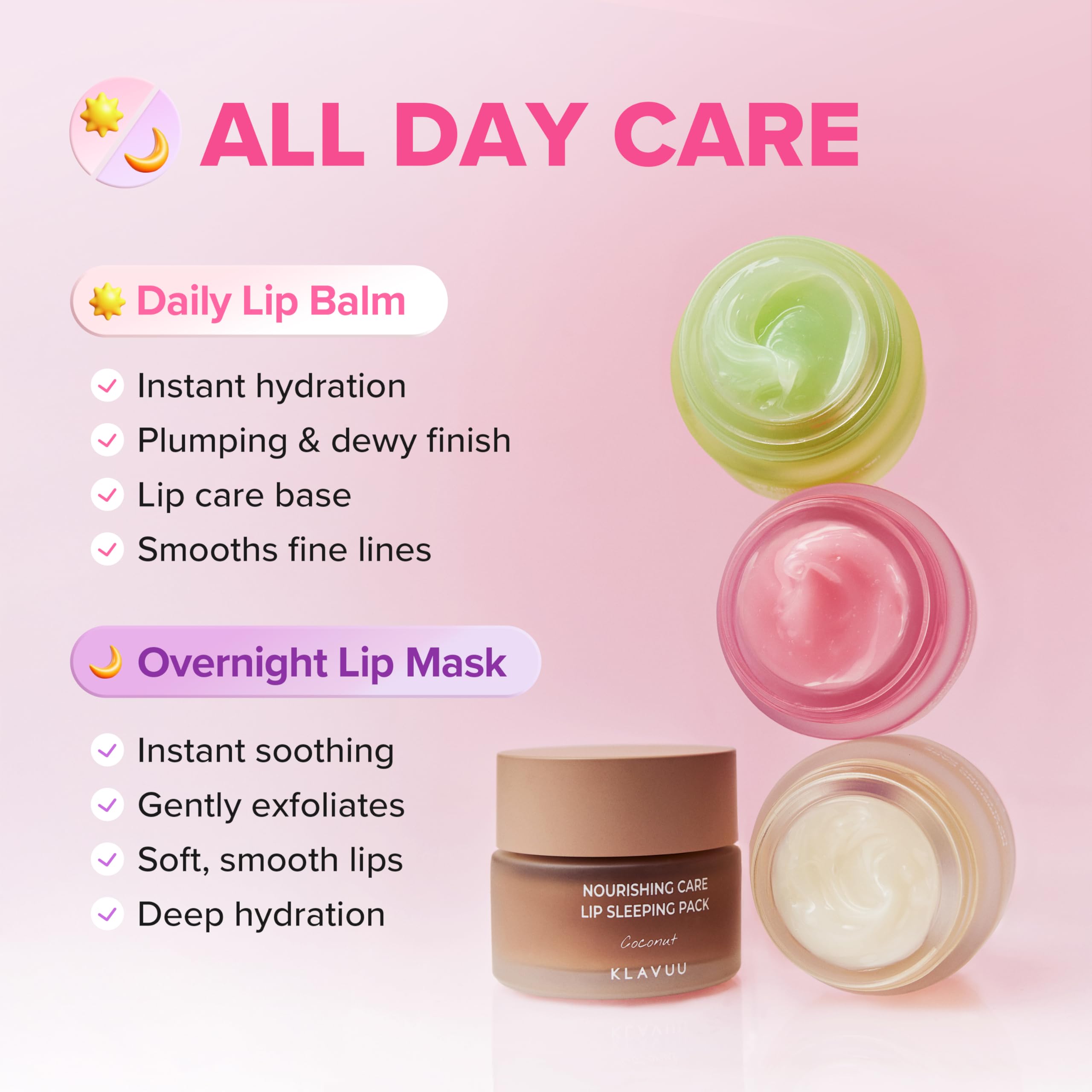Klavuu Lip Mask Sleeping Pack (0.7oz) – Overnight Hydration & Gentle Exfoliation