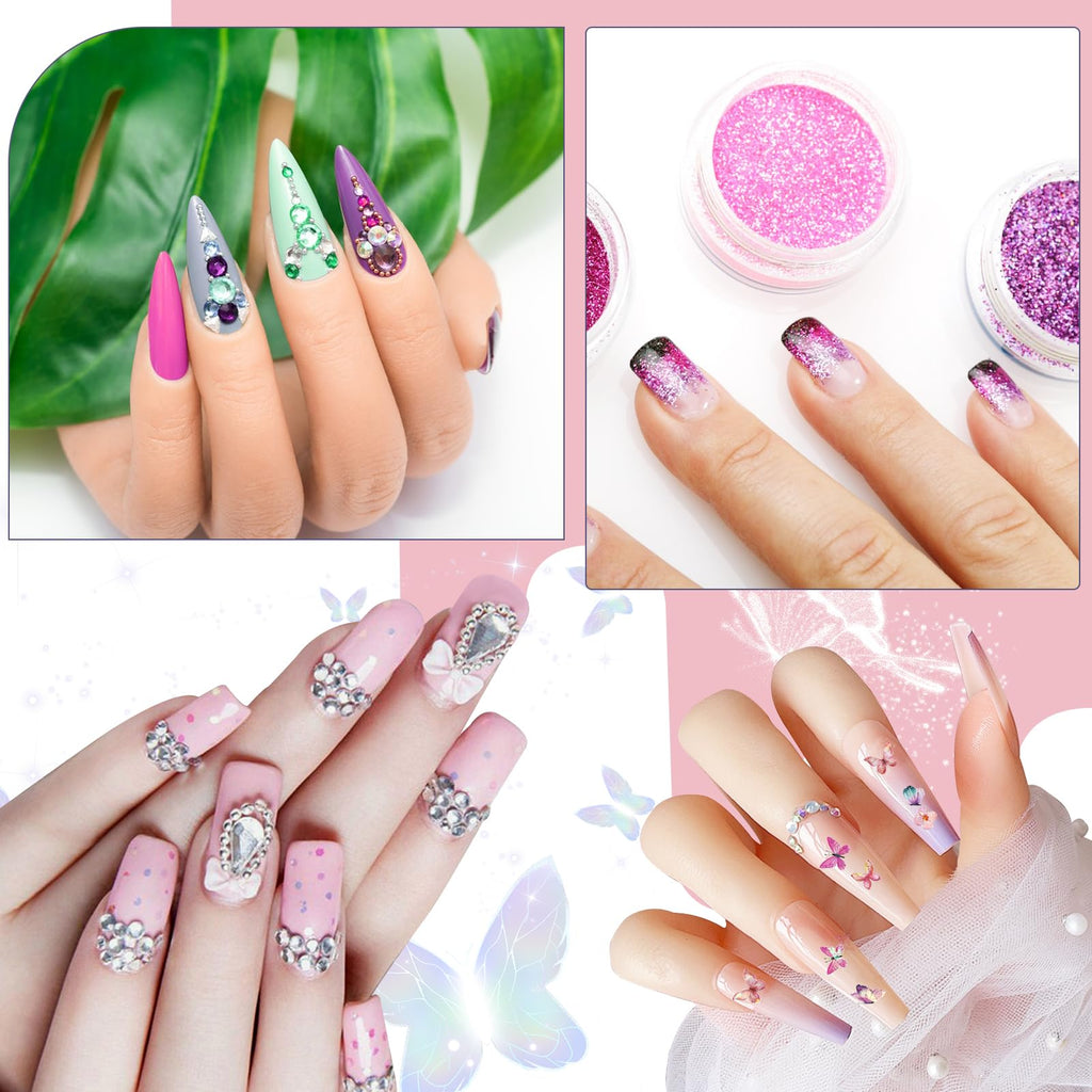 Klemon Acrylic Nail Kit – Complete Multicolor Powder Set with UV Lamp for Beginners