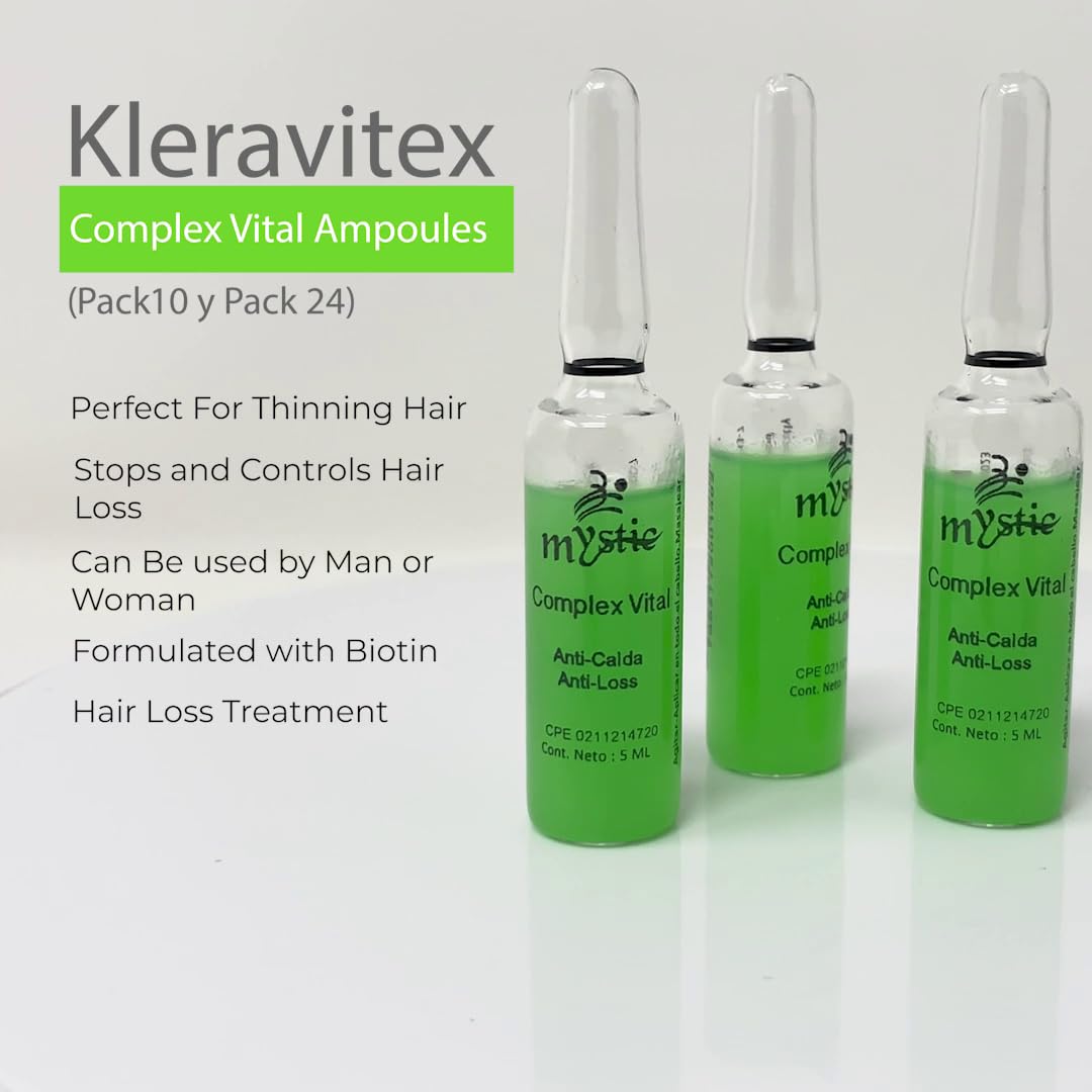 Kleravitex Mystic Complex Vital Ampoules for Hair Loss & Thinning – Biotin Bio-Complex & Tocopherol (Pack of 10)