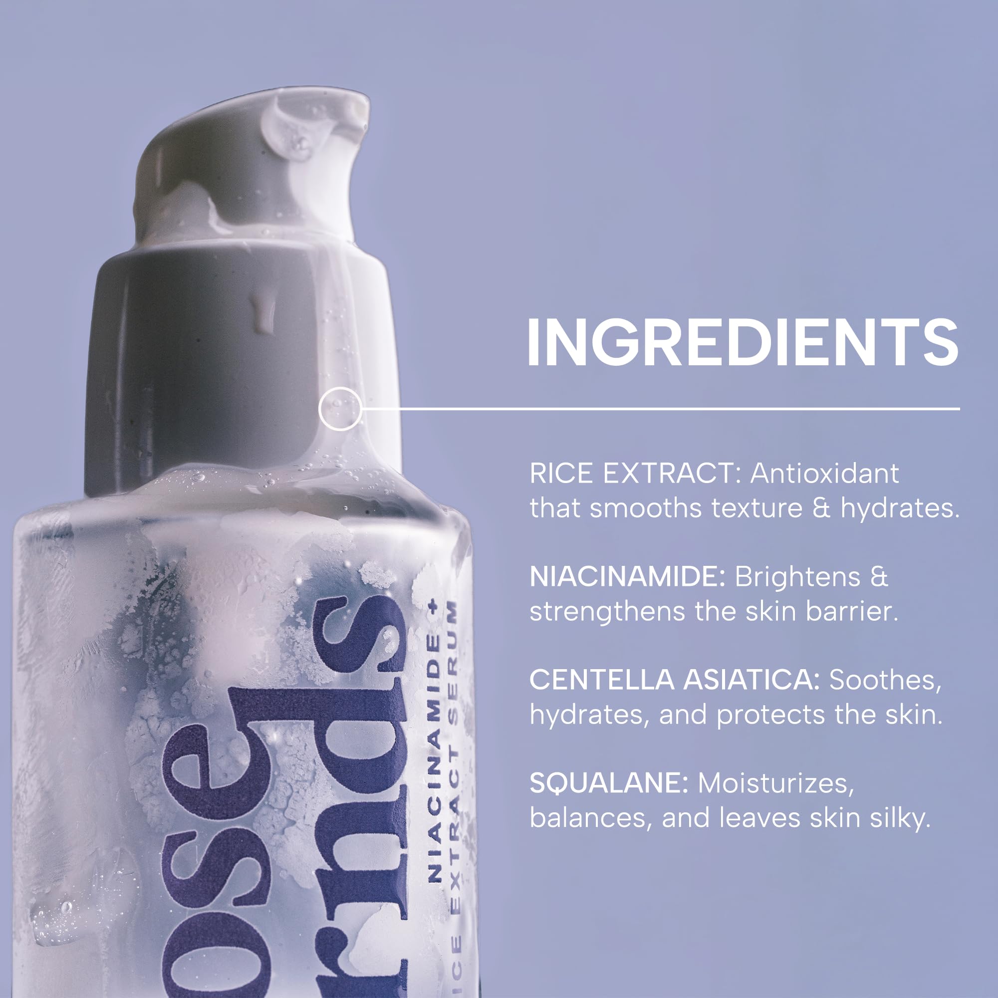 KLOSE FRNDS Niacinamide & Rice Extract Facial Serum – Hydrating Glow with Hyaluronic Acid, Centella & Licorice | 1 fl oz