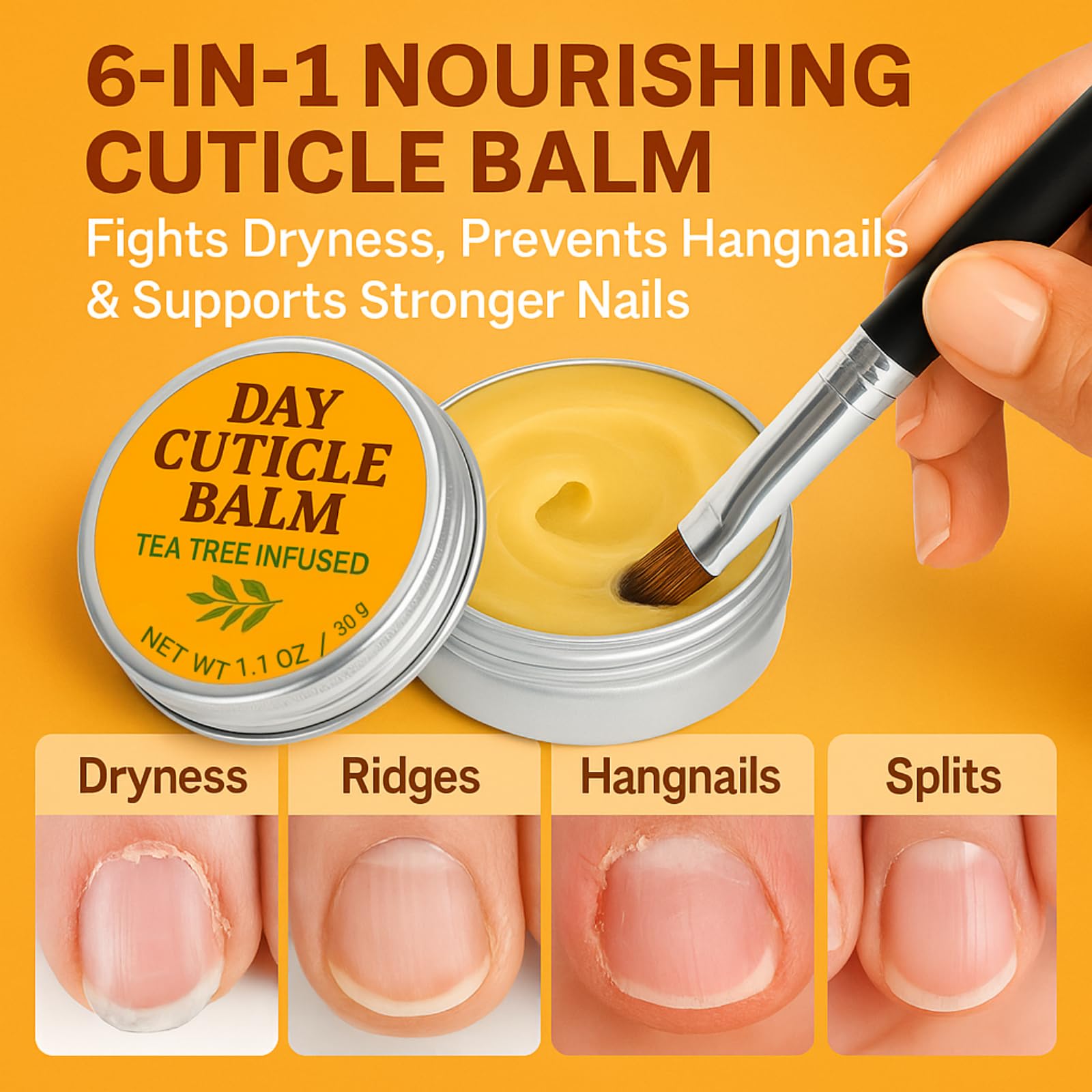 KmaxShip Tea Tree Oil Nail & Cuticle Balm – 1.1 oz Cuticle Cream & Moisturizer