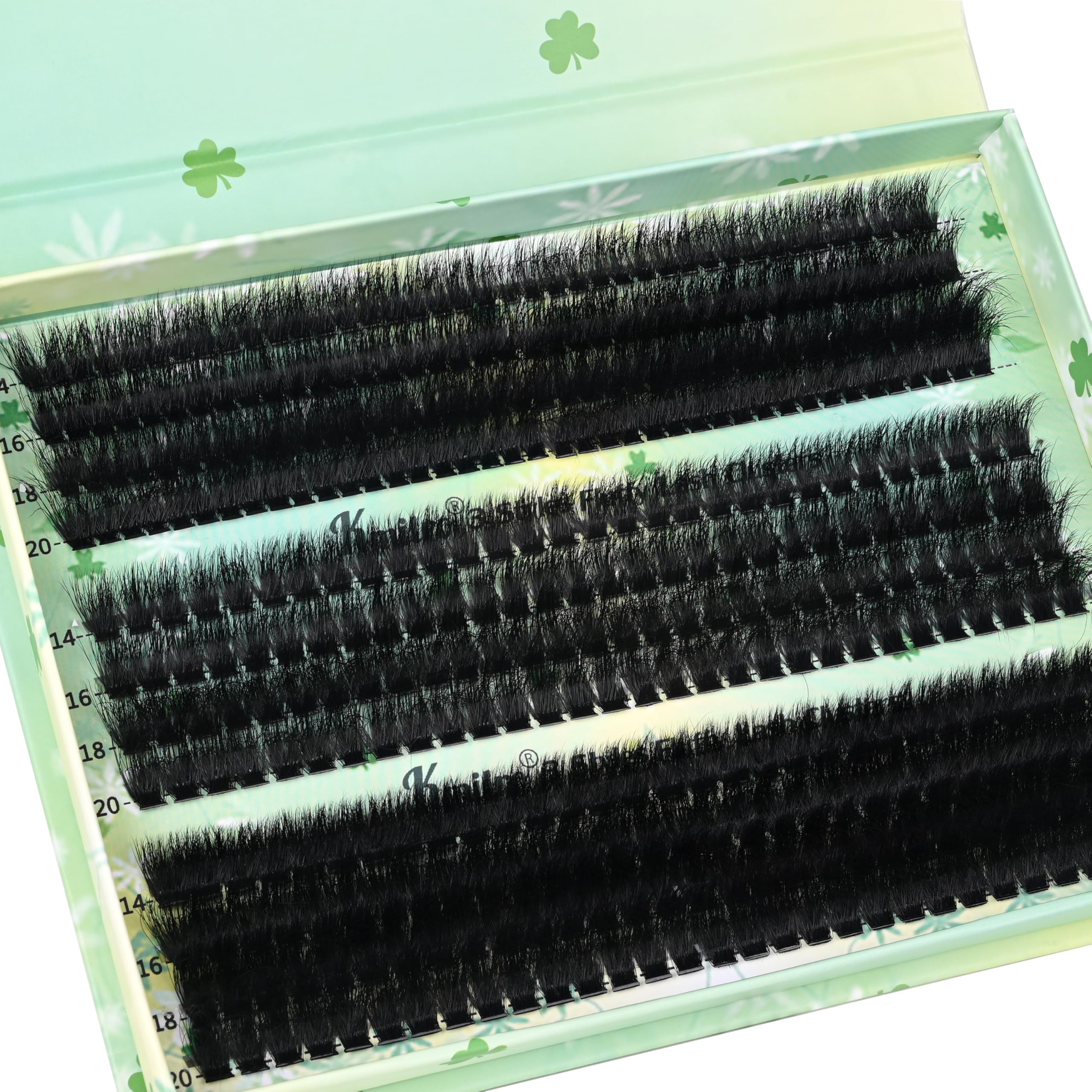 Kmilro Thick Lash Clusters 14-20mm, 480pcs DIY Eyelash Extensions (200D+240D+300D)