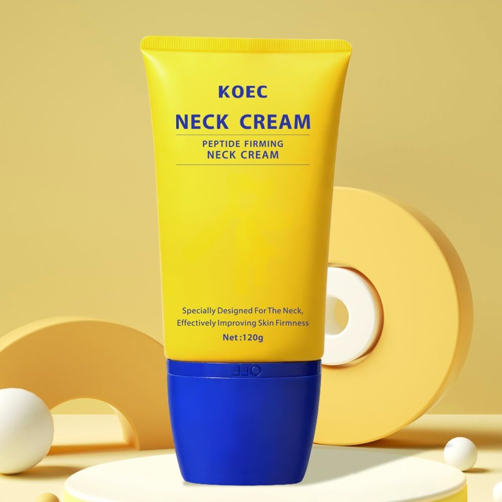 KOEC Neck Peptide Firming Cream with Roller — Hydrating, Tightening & Lifting for Women | 4.23 FL OZ