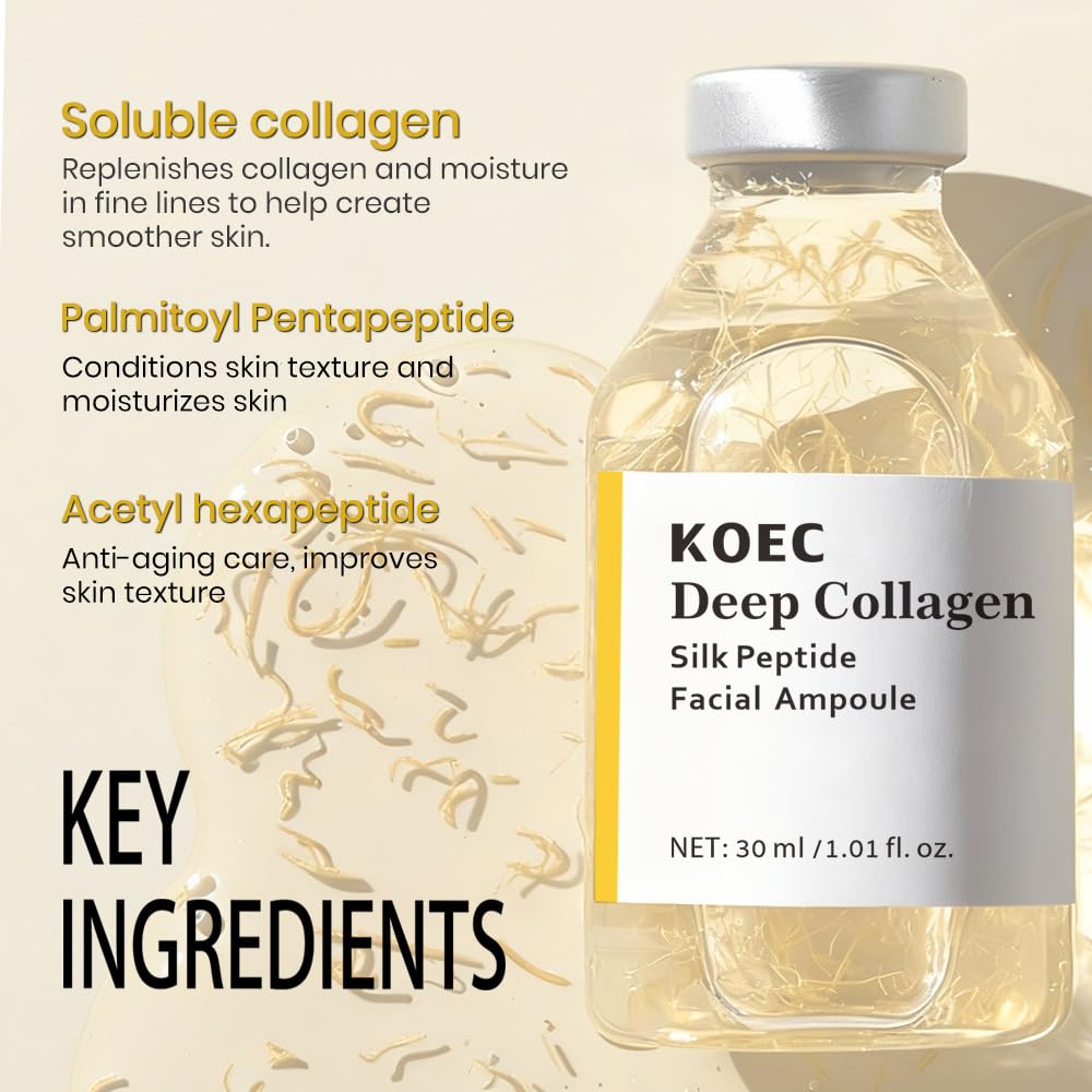 KOEC Deep Collagen Silk Peptide Ampoule Serum – Intensive Lift, Hydration & Smoothing